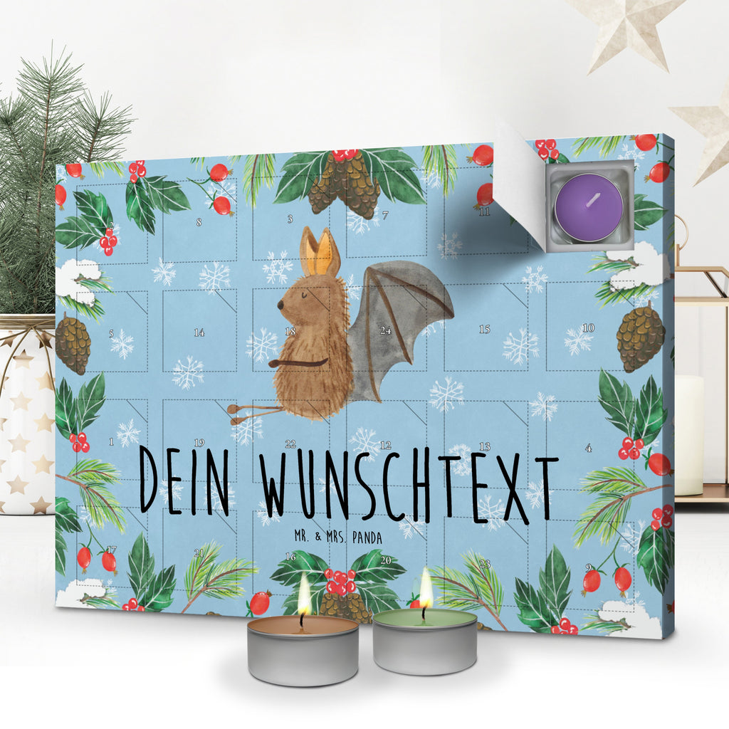 Personalisierter Duftkerzen Adventskalender Fledermaus Sitzen Personalisierter Duftkerzen Adventskalender, Tiermotive, Gute Laune, lustige Sprüche, Tiere, Fledermaus, Fledermäuse, Motivation, entspannen