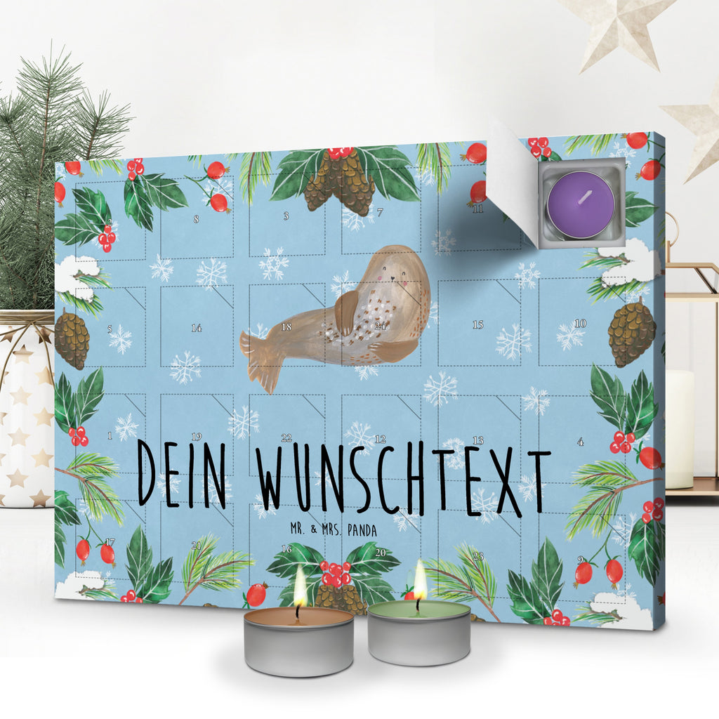 Personalisierter Duftkerzen Adventskalender Robbe Lachen Personalisierter Duftkerzen Adventskalender, Tiermotive, Gute Laune, lustige Sprüche, Tiere, Robbe, Robben, Seehund, Strand, Meerestier, Ostsee, Nordsee