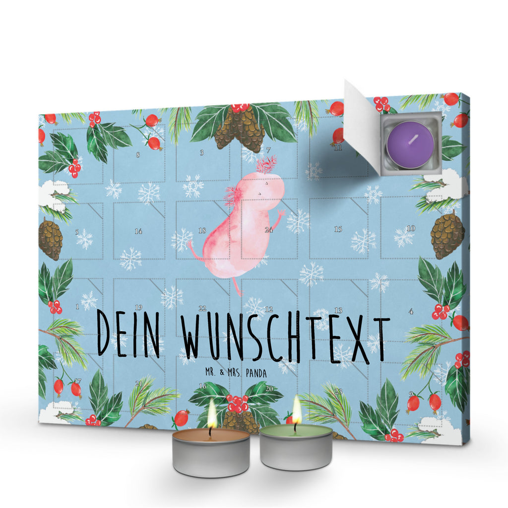 Personalisierter Duftkerzen Adventskalender Axolotl Tanzen Personalisierter Duftkerzen Adventskalender, Axolotl, Molch, Axolot, Schwanzlurch, Lurch, Lurche, Dachschaden, Sterne, verrückt, Freundin, beste Freundin