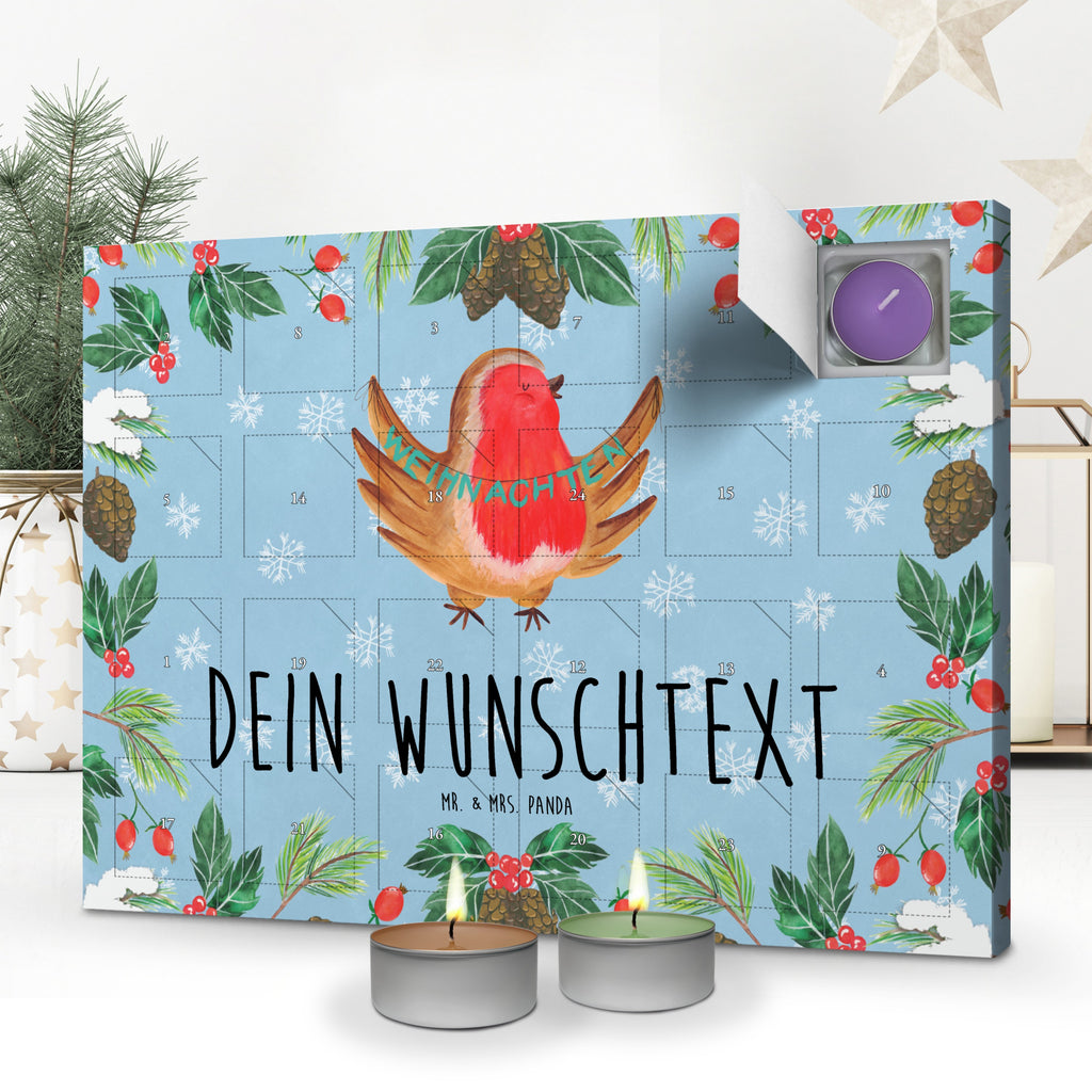 Personalisierter Duftkerzen Adventskalender Rotkehlchen Weihnachten Personalisierter Duftkerzen Adventskalender, Winter, Weihnachten, Weihnachtsdeko, Nikolaus, Advent, Heiligabend, Wintermotiv, Frohe Weihnachten, Weihnachtsmotiv, Weihnachtsgruß, Vogel, xmas