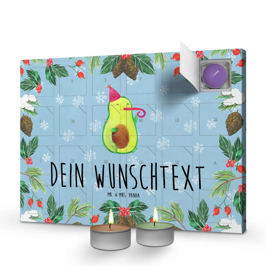 Personalisierter Duftkerzen Adventskalender Avocado Feier Personalisierter Duftkerzen Adventskalender, Avocado, Veggie, Vegan, Gesund, Party, Feierlichkeit, Feier, Fete, Geburtstag, Gute Laune, Tröte