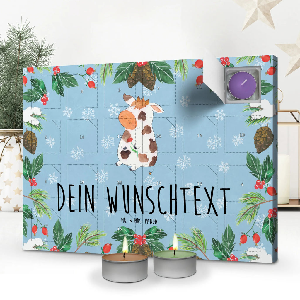 Personalisierter Duftkerzen Adventskalender Kuh Personalisierter Duftkerzen Adventskalender, Bauernhof, Hoftiere, Landwirt, Landwirtin, Kuh, Kühe, Träume, Flausen, Spruch, Magie, Motivtion, Hof, Milch, Milchkuh