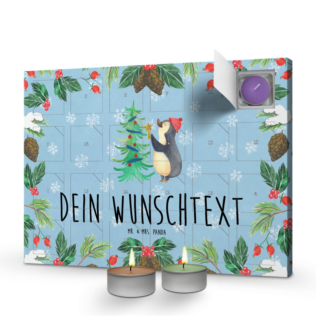 Personalisierter Duftkerzen Adventskalender Pinguin Weihnachtsbaum Personalisierter Duftkerzen Adventskalender, Winter, Weihnachten, Weihnachtsdeko, Nikolaus, Advent, Heiligabend, Wintermotiv, Pinguin