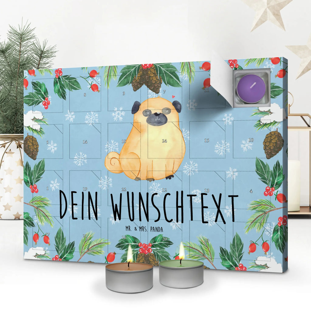 Personalisierter Duftkerzen Adventskalender Mops Personalisierter Duftkerzen Adventskalender, Hund, Hundemotiv, Haustier, Hunderasse, Tierliebhaber, Hundebesitzer, Sprüche, Mops, Liebe, Hundeliebe