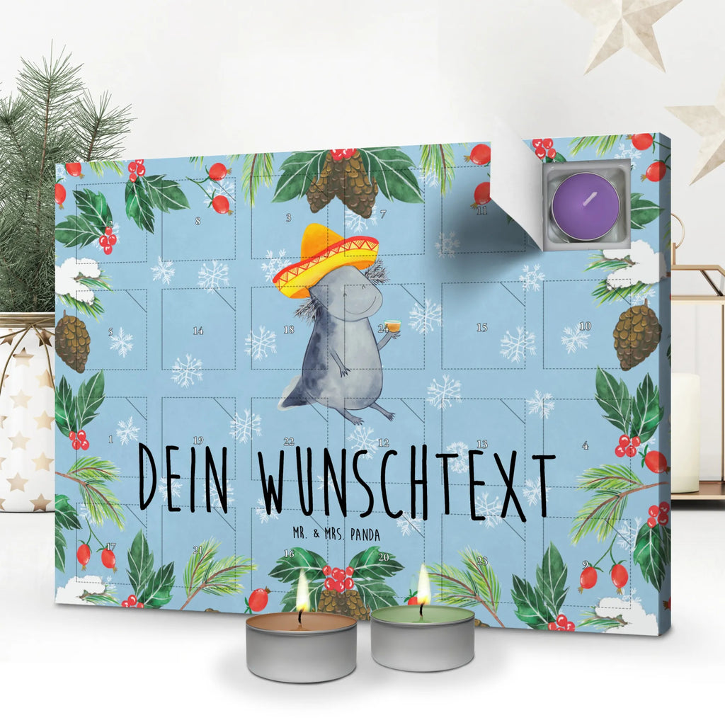 Personalisierter Duftkerzen Adventskalender Axolotl Tequila Personalisierter Duftkerzen Adventskalender, Axolotl, Molch, Mexico, Mexiko, Sombrero, Zitrone, Tequila, Motivation, Spruch, Schwanzlurch, Lurch, Lurche, Axolot, Feuerdrache, Feuersalamander