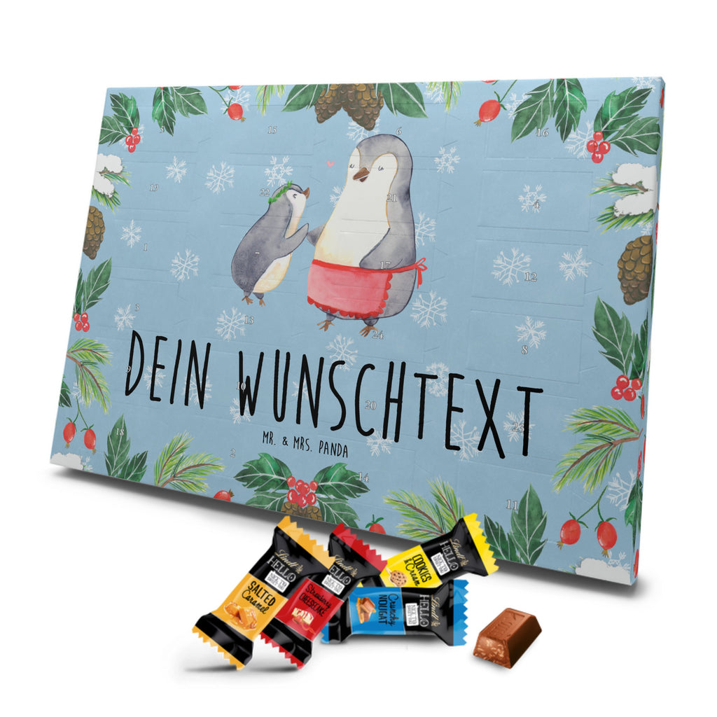 Personalisierter Markenschokolade Adventskalender Pinguin mit Kind Personalisierter Adventskalender, Familie, Vatertag, Muttertag, Bruder, Schwester, Mama, Papa, Oma, Opa, Geschenk, Mami, Mutti, Mutter, Geburststag