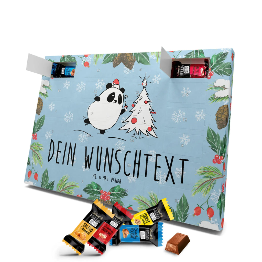 Personalisierter Markenschokolade Adventskalender Panda Weihnachtszeit Personalisierter Adventskalender