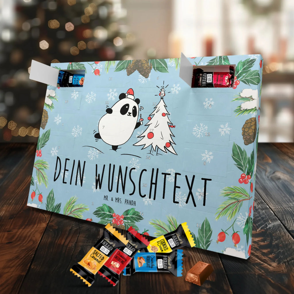 Personalisierter Markenschokolade Adventskalender Panda Weihnachtszeit Personalisierter Adventskalender