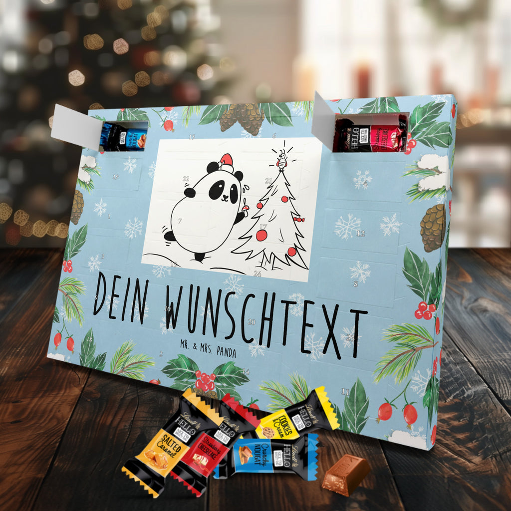 Personalisierter Markenschokolade Adventskalender Panda Weihnachtszeit Personalisierter Adventskalender