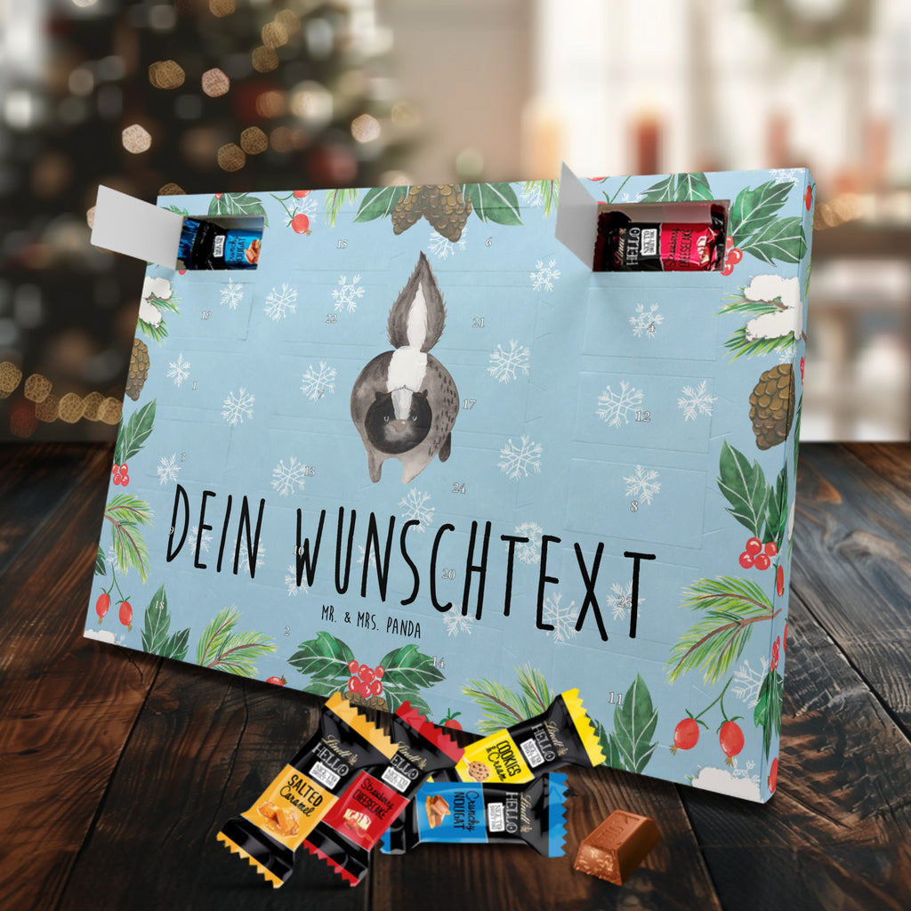 Personalisierter Markenschokolade Adventskalender Stinktier Angriff Personalisierter Adventskalender, Stinktier, Skunk, Wildtier, Raubtier, Stinker, Stinki, wütend, Drohung