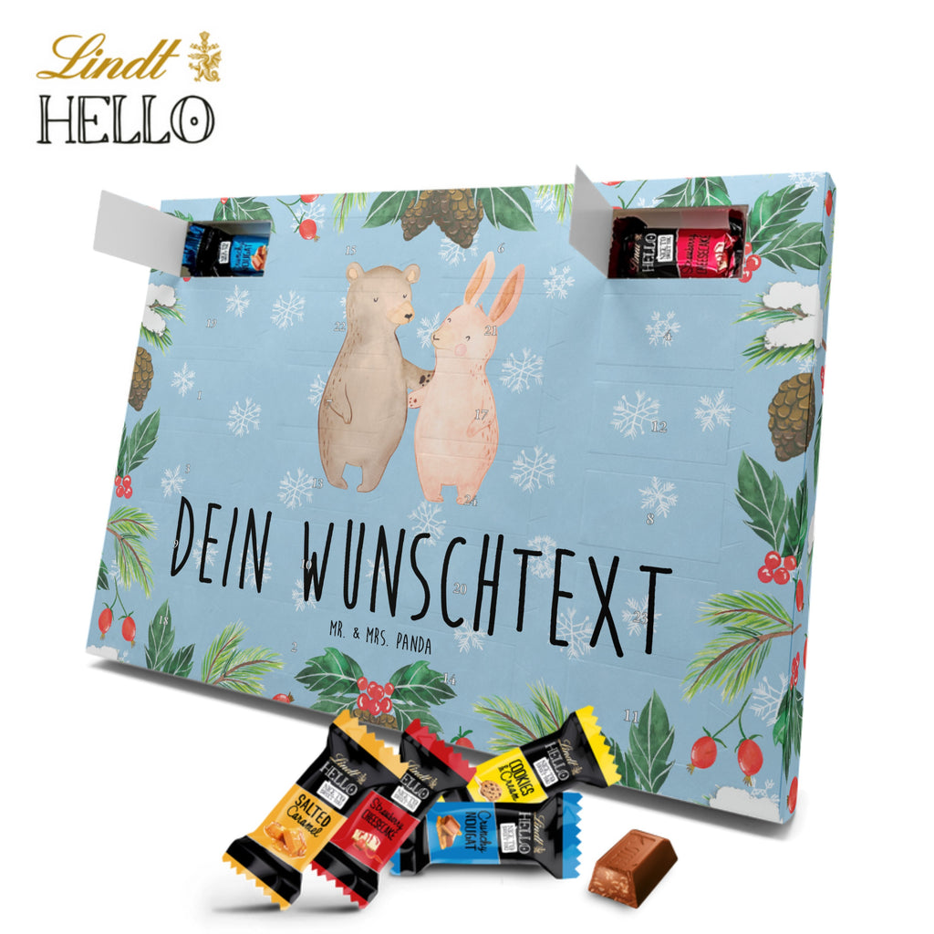 Personalisierter Markenschokolade Adventskalender Bär und Hase Umarmen Personalisierter Adventskalender, Liebe, Partner, Freund, Freundin, Ehemann, Ehefrau, Heiraten, Verlobung, Heiratsantrag, Liebesgeschenk, Jahrestag, Hocheitstag, Freunde, bester Freund, Hase, Bär, Bärchen, best friends