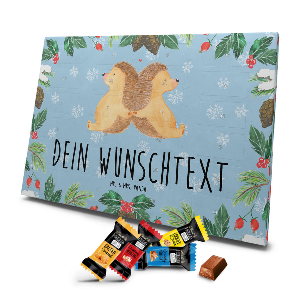 Personalisierter Markenschokolade Adventskalender Igel händchenhaltend Personalisierter Adventskalender, Liebe, Partner, Freund, Freundin, Ehemann, Ehefrau, Heiraten, Verlobung, Heiratsantrag, Liebesgeschenk, Jahrestag, Hocheitstag, Igel, Igelliebe, Hand in Hand, Liebesbeweis, große Liebe, Liebesbotschaft, Hochzeit, Lieblingsmensch, Gemeinsamkeit, Love, Geschenk für zwei