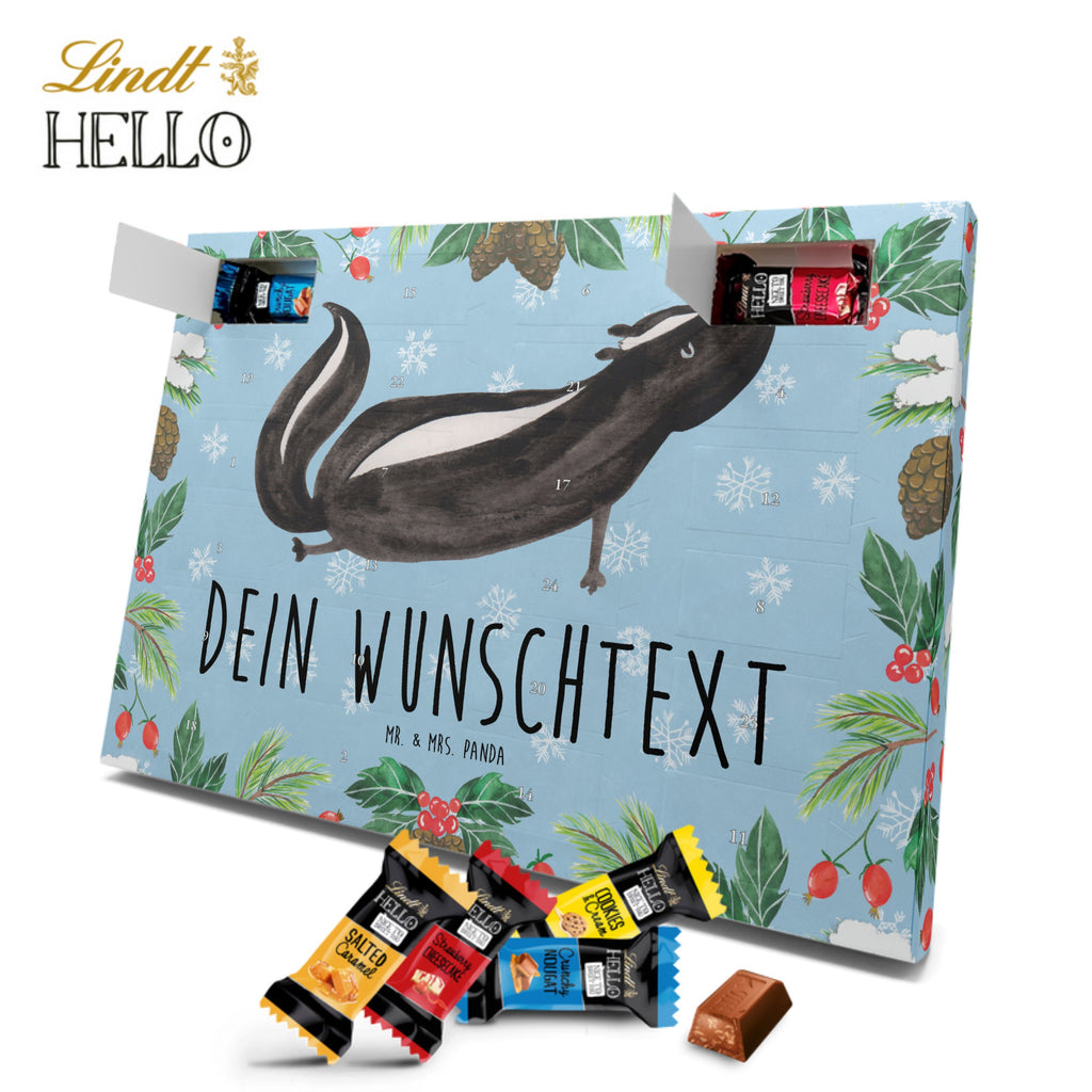 Personalisierter Markenschokolade Adventskalender Stinktier Yoga Personalisierter Adventskalender, Stinktier, Skunk, Wildtier, Raubtier, Stinker, Stinki, Yoga, Namaste, Lebe, Liebe, Lache