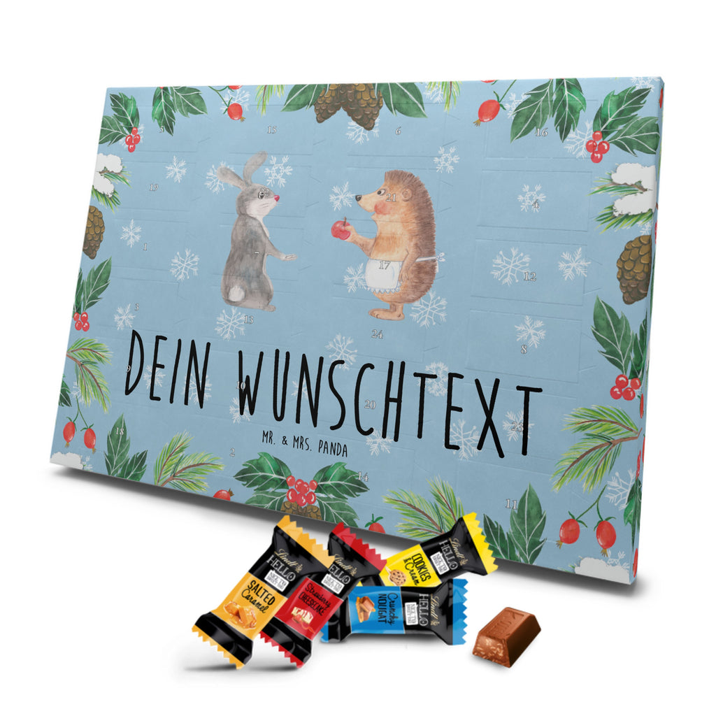 Personalisierter Markenschokolade Adventskalender Hase Igel Personalisierter Adventskalender, Tiermotive, Gute Laune, lustige Sprüche, Tiere, Igel und Hase, Igel, Hase, Liebe Spruch, Liebeskummer Geschenk, Herzschmerz, Trösten, Trennungsschmerz, Spruch romantisch