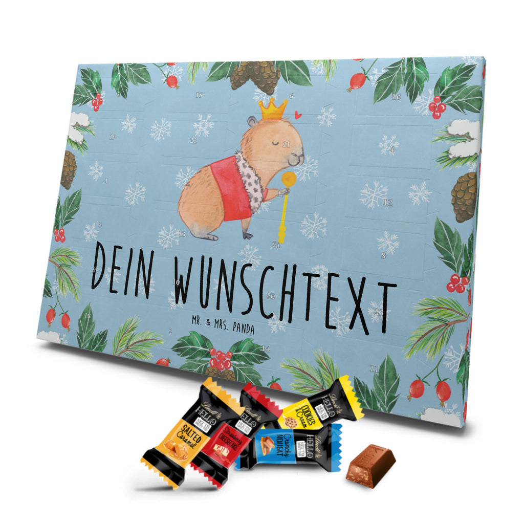 Personalisierter Markenschokolade Adventskalender Capybara König Personalisierter Adventskalender, Tiermotive, Gute Laune, lustige Sprüche, Tiere, Capybara, König