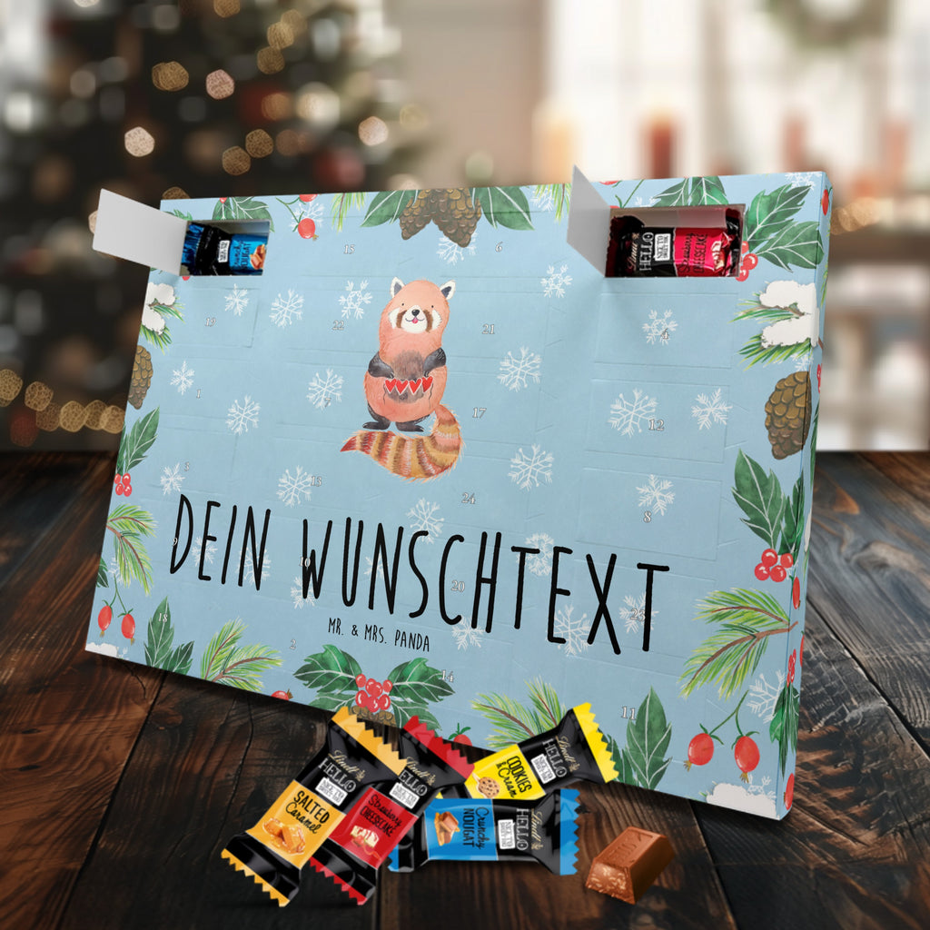 Personalisierter Markenschokolade Adventskalender Roter Panda Personalisierter Adventskalender, Tiermotive, Gute Laune, lustige Sprüche, Tiere, Panda, Liebe, Rot, Herz, Liebling, Lieblingsmensch