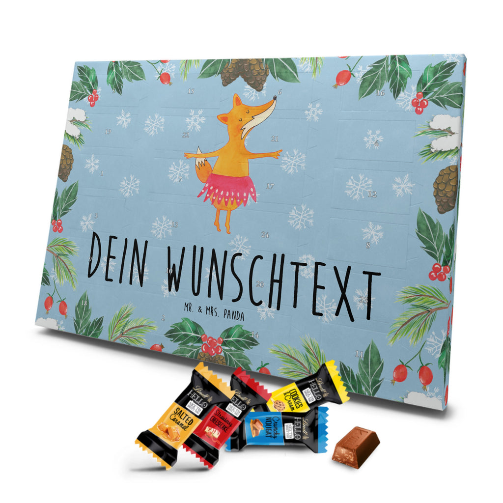 Personalisierter Markenschokolade Adventskalender Fuchs Ballerina Personalisierter Adventskalender, Fuchs, Fuchs Spruch, Füchse, Füchsin, Ballerina, Ballett, Tänzerin, Tanzen, Party, Einladung, Geburtstag