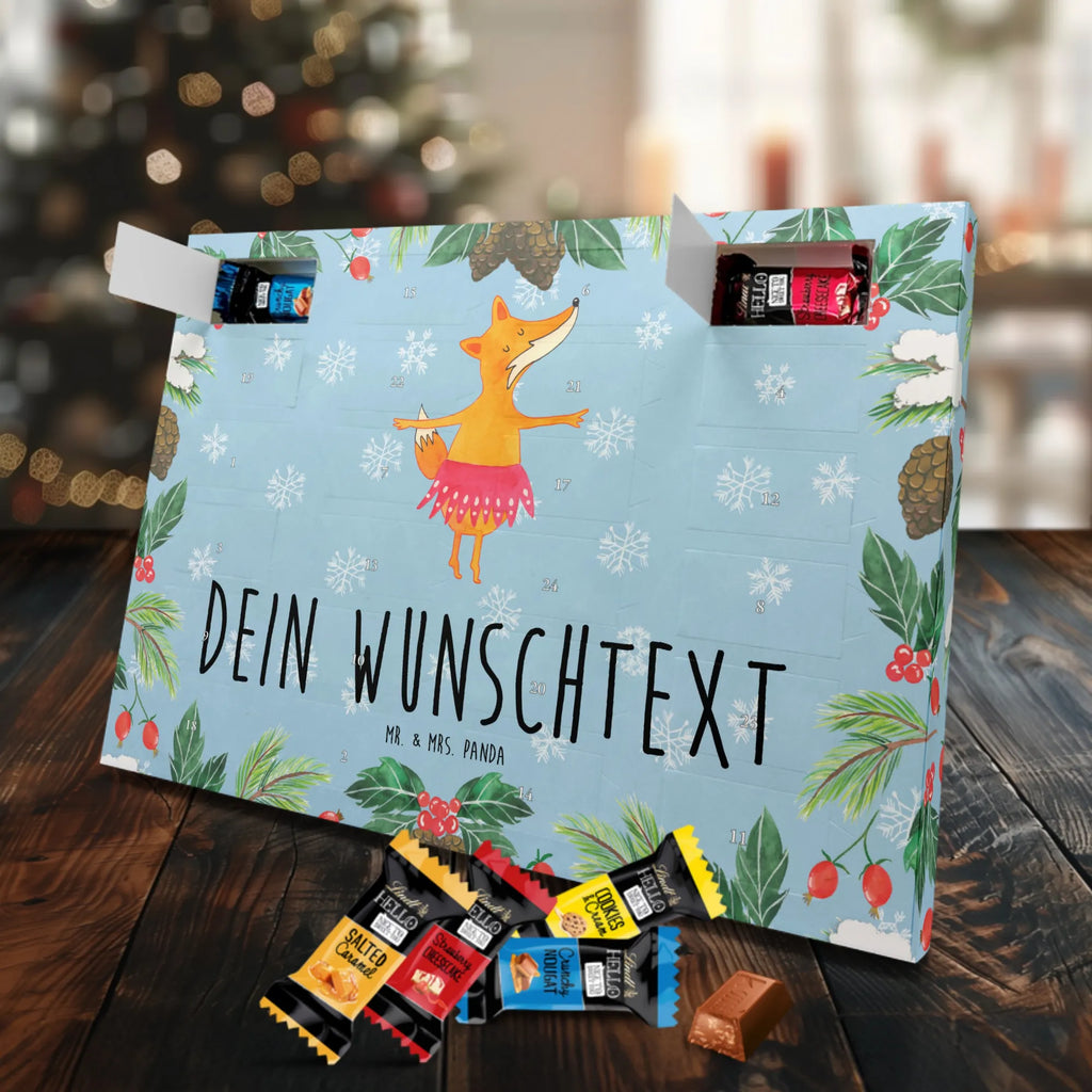 Personalisierter Markenschokolade Adventskalender Fuchs Ballerina Personalisierter Adventskalender, Fuchs, Fuchs Spruch, Füchse, Füchsin, Ballerina, Ballett, Tänzerin, Tanzen, Party, Einladung, Geburtstag