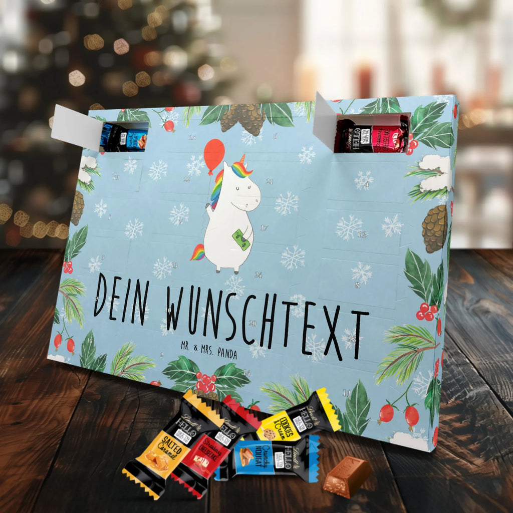 Personalisierter Markenschokolade Adventskalender Einhorn Luftballon Personalisierter Adventskalender, Einhorn, Einhörner, Einhorn Deko, Pegasus, Unicorn, Luftballon, Geld, Lebenslust, Freude, Geschenk, Freundin