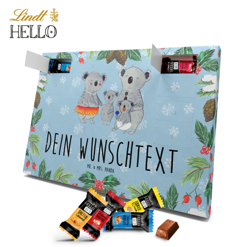 Personalisierter Markenschokolade Adventskalender Koala Familie Personalisierter Adventskalender, Familie, Vatertag, Muttertag, Bruder, Schwester, Mama, Papa, Oma, Opa, Koala, Koalas, Family, Kinder, Geschwister, Familienleben