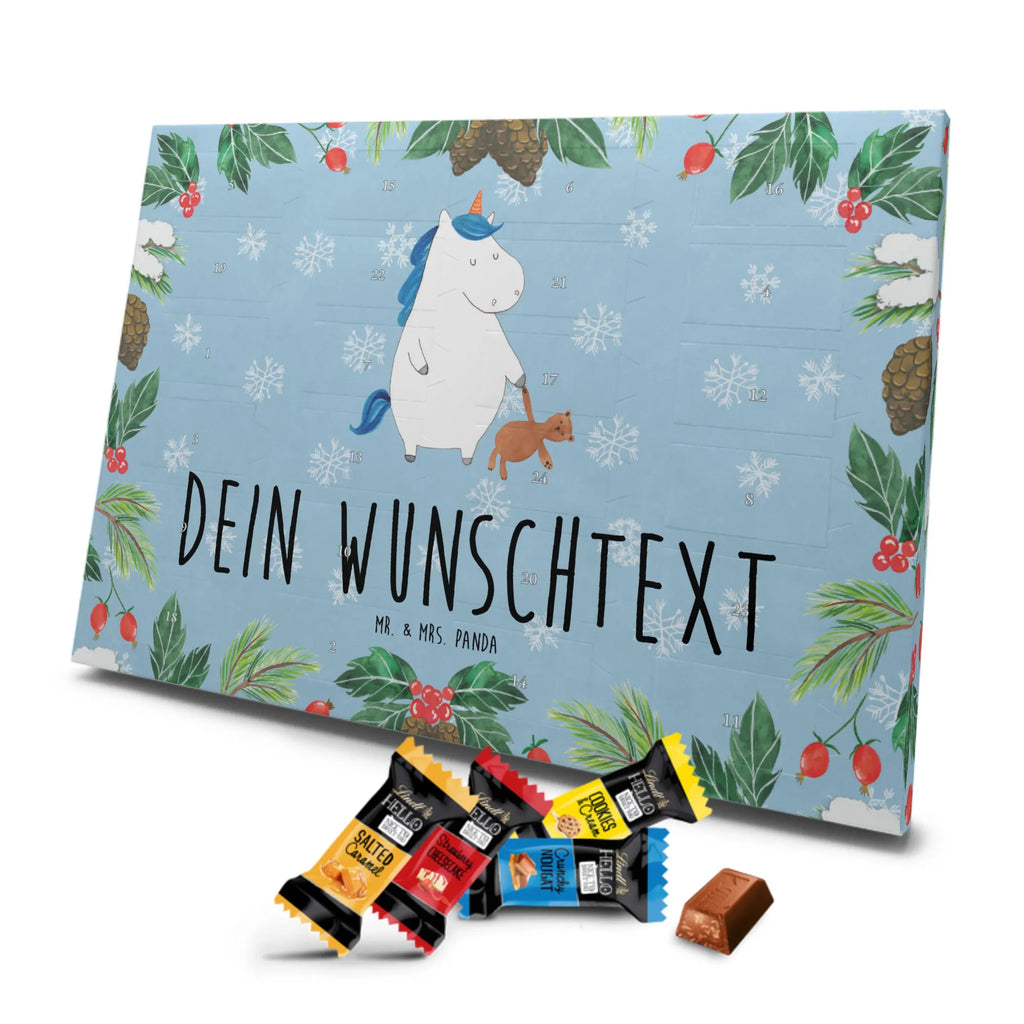 Personalisierter Markenschokolade Adventskalender Einhorn Teddy Personalisierter Adventskalender, Einhorn, Einhörner, Einhorn Deko, Pegasus, Unicorn, schlafen, gute Nacht, Single, Bett, Träumen, Freundin, Singleleben