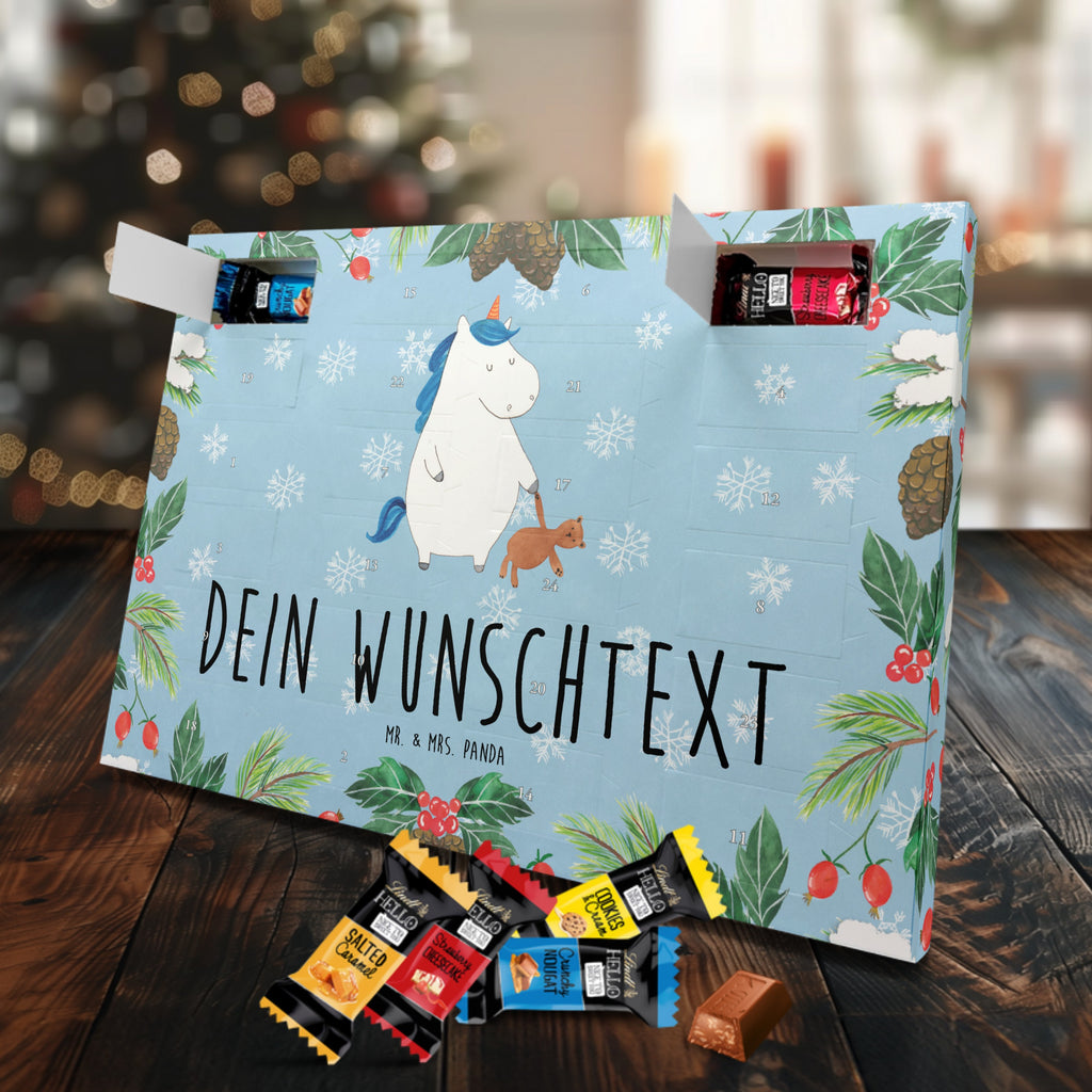 Personalisierter Markenschokolade Adventskalender Einhorn Teddy Personalisierter Adventskalender, Einhorn, Einhörner, Einhorn Deko, Pegasus, Unicorn, schlafen, gute Nacht, Single, Bett, Träumen, Freundin, Singleleben