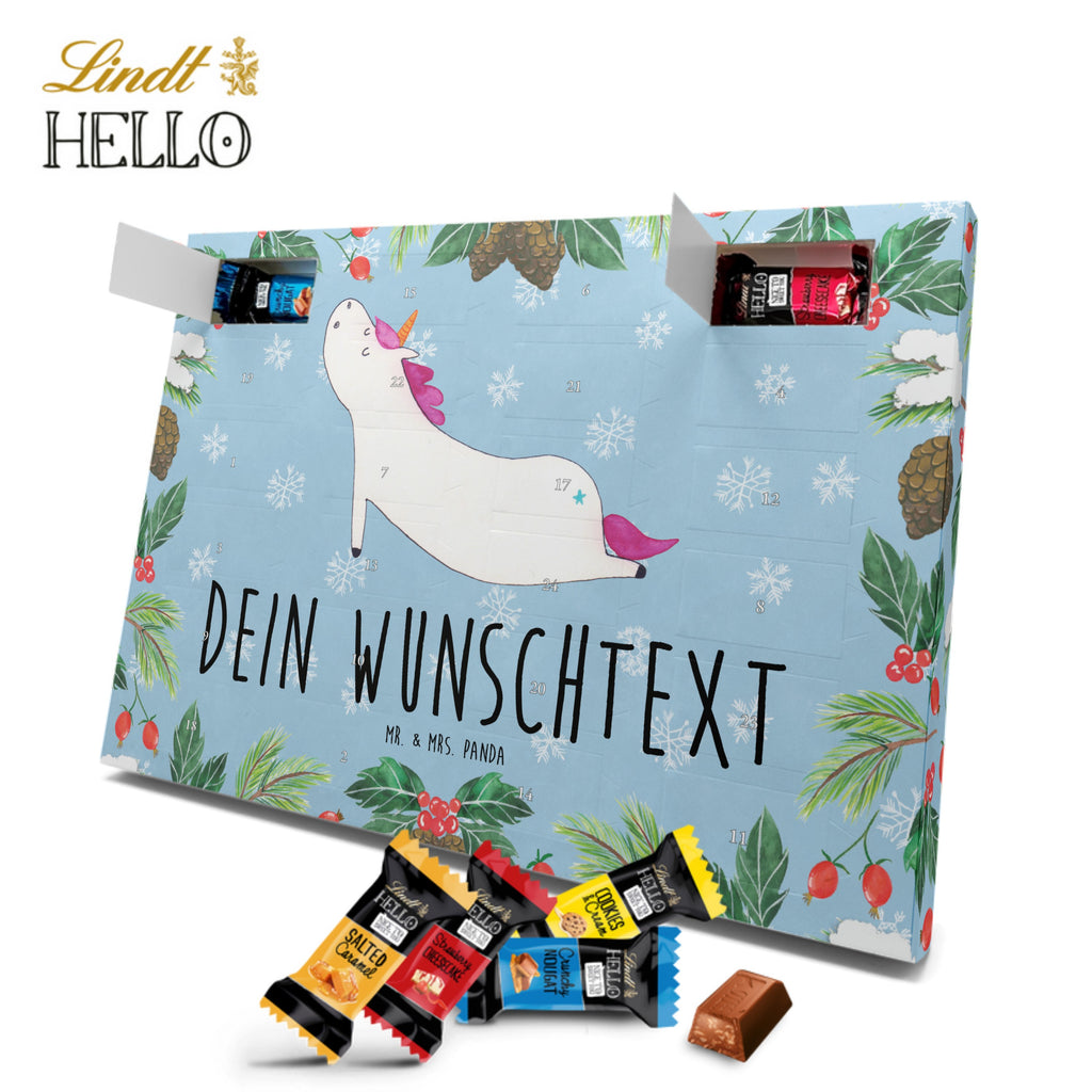 Personalisierter Markenschokolade Adventskalender Einhorn Yoga Personalisierter Adventskalender, Einhorn, Einhörner, Einhorn Deko, Pegasus, Unicorn, Yoga, Namaste, Achtsamkeit, Entspannung, Joga, Yogamatte, Sport, lustig, witzig, süß