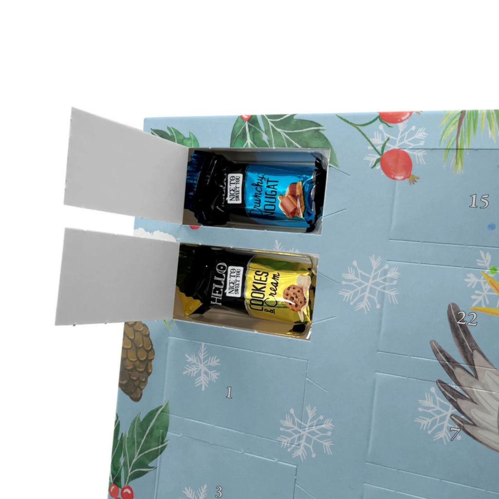 Personalisierter Markenschokolade Adventskalender Rabe Sombrero Personalisierter Adventskalender, Tiermotive, Gute Laune, lustige Sprüche, Tiere, Rabe, Vogel, Vögel, Spruch positiv, fröhlich sein, glücklich sein, Glück Spruch, froh, Elster, Motivation