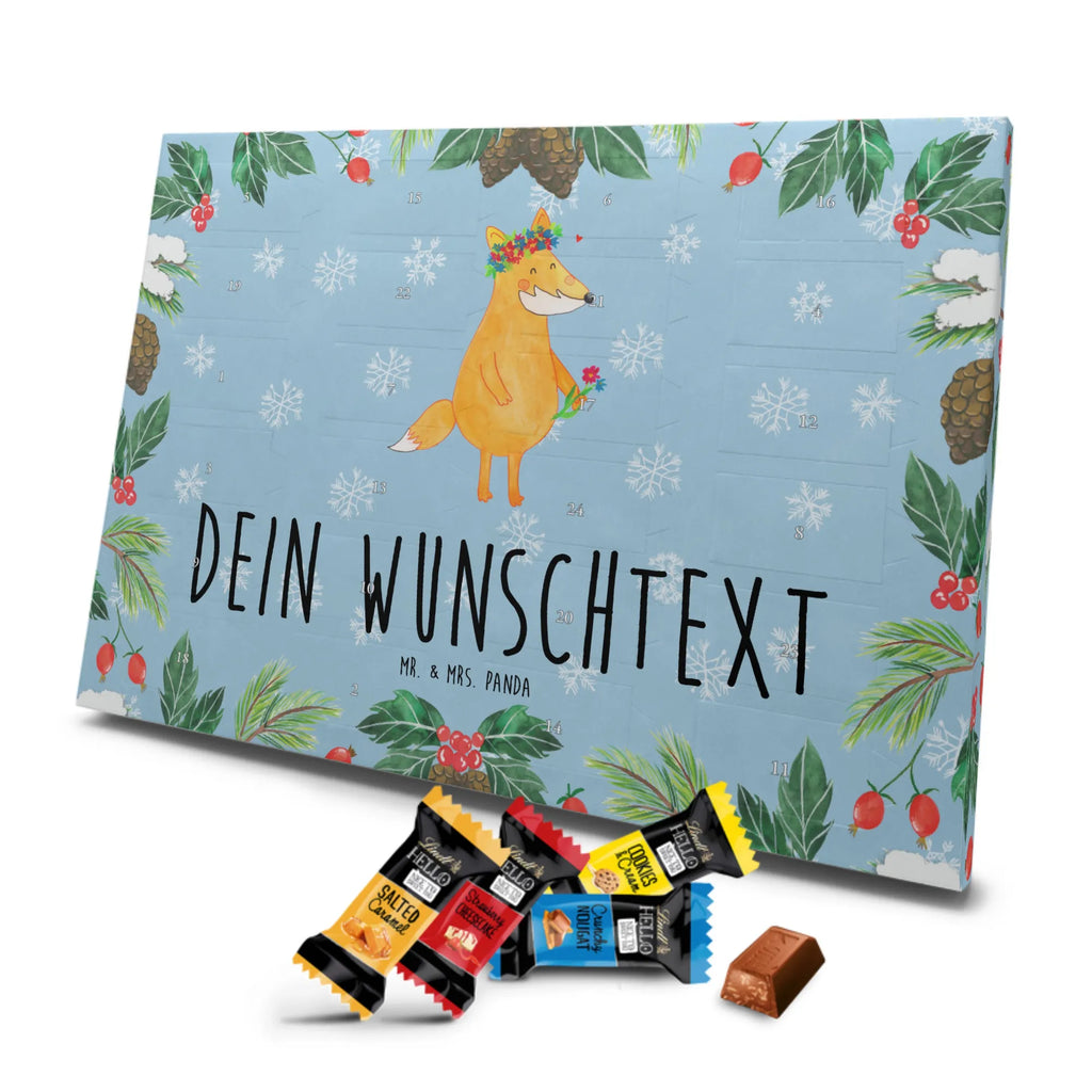 Personalisierter Markenschokolade Adventskalender Fuchs Blumen Personalisierter Adventskalender, Fuchs, Füchse, Fox, Liebe, Freundin, Fuchsmädchen, Blumenmädchen, Freundinnen, Liebesbeweis, Blume, Blumen, Motivation, Freude, ich, mich, Selbstliebe