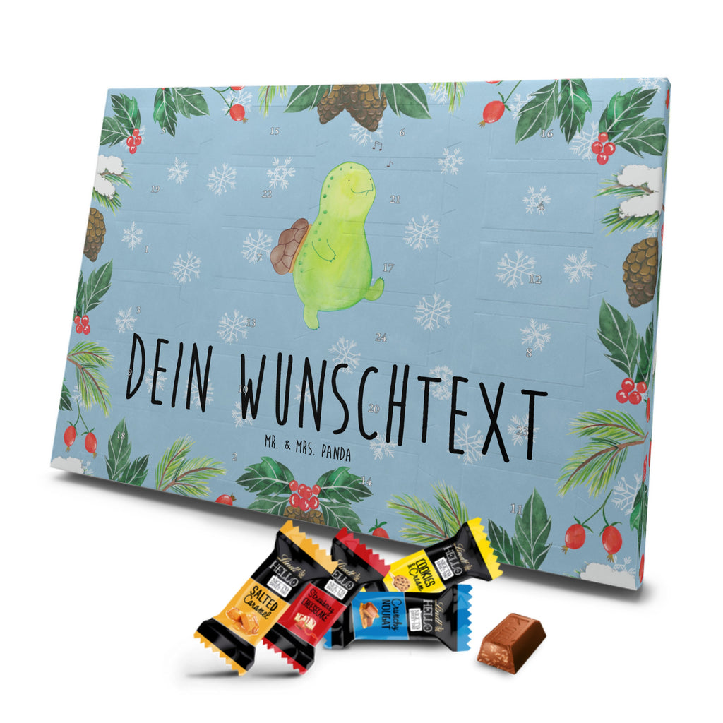 Personalisierter Markenschokolade Adventskalender Schildkröte Pfeifen Personalisierter Adventskalender, Schildkröte, Schildi, Schildkröten, fröhlich, Glück, Motivation, Lebensfreude, Depression, Trennung, Neuanfang