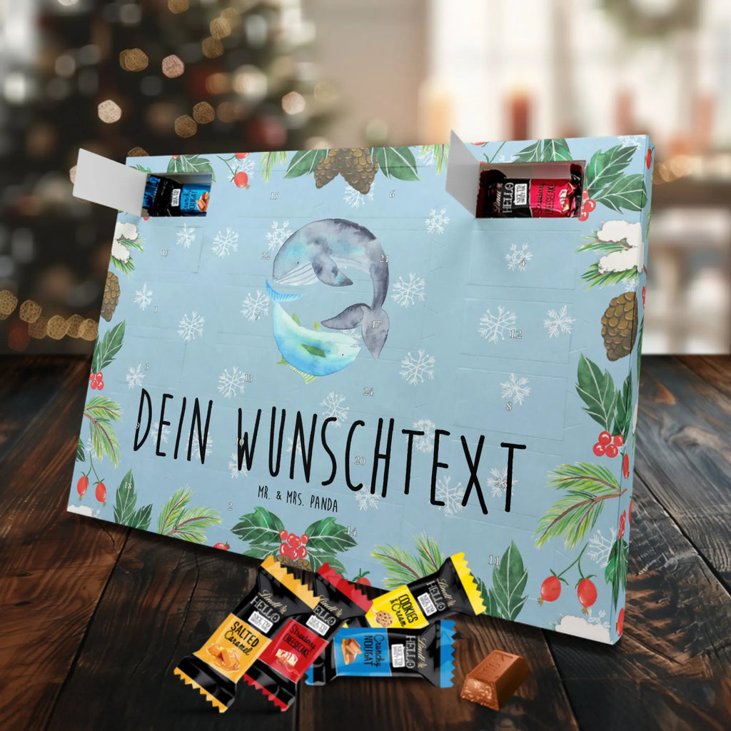 Personalisierter Markenschokolade Adventskalender Walfisch Thunfisch Personalisierter Adventskalender, Tiermotive, Gute Laune, lustige Sprüche, Tiere, Wal, Wahl, Tunfisch, Wortwitz lustig, Spruch lustig, Flachwitz, Witz, Spruch des Tages, Flachwitz Geschenk