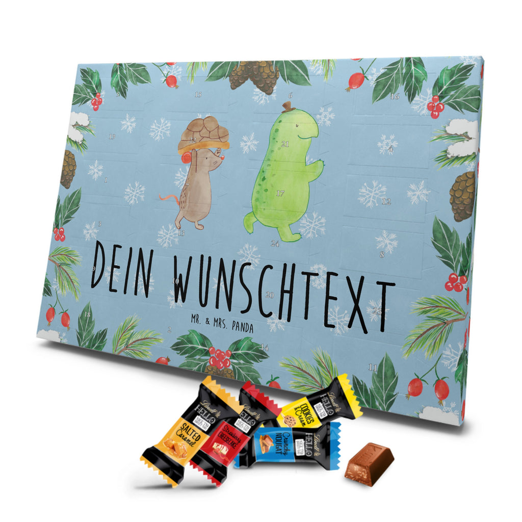 Personalisierter Markenschokolade Adventskalender Schildkröte Maus Personalisierter Adventskalender, Schildkröte, Maus, Freunde, Freundinnen, beste Freunde, beste Freundinnen