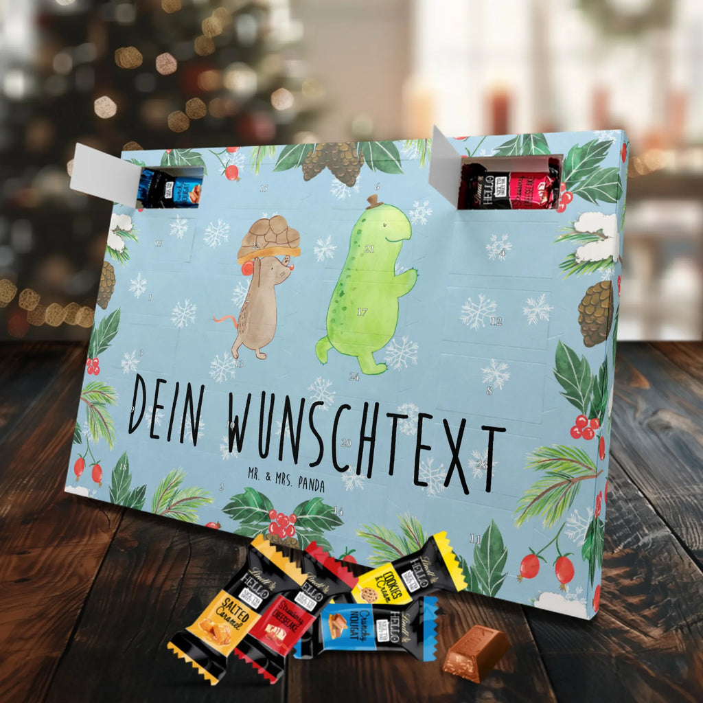 Personalisierter Markenschokolade Adventskalender Schildkröte Maus Personalisierter Adventskalender, Schildkröte, Maus, Freunde, Freundinnen, beste Freunde, beste Freundinnen