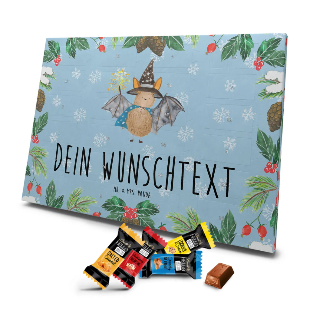 Personalisierter Markenschokolade Adventskalender Fledermaus Zauberer Personalisierter Adventskalender, Tiermotive, Gute Laune, lustige Sprüche, Tiere, Fledermaus, Fledermäuse, Zauberer, Magier, Frauen, reinsteigern