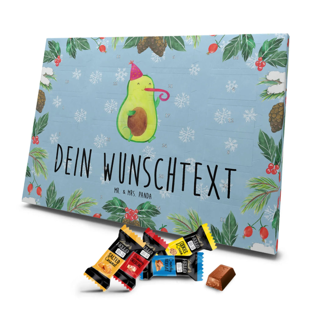 Personalisierter Markenschokolade Adventskalender Avocado Feier Personalisierter Adventskalender, Avocado, Veggie, Vegan, Gesund, Party, Feierlichkeit, Feier, Fete, Geburtstag, Gute Laune, Tröte