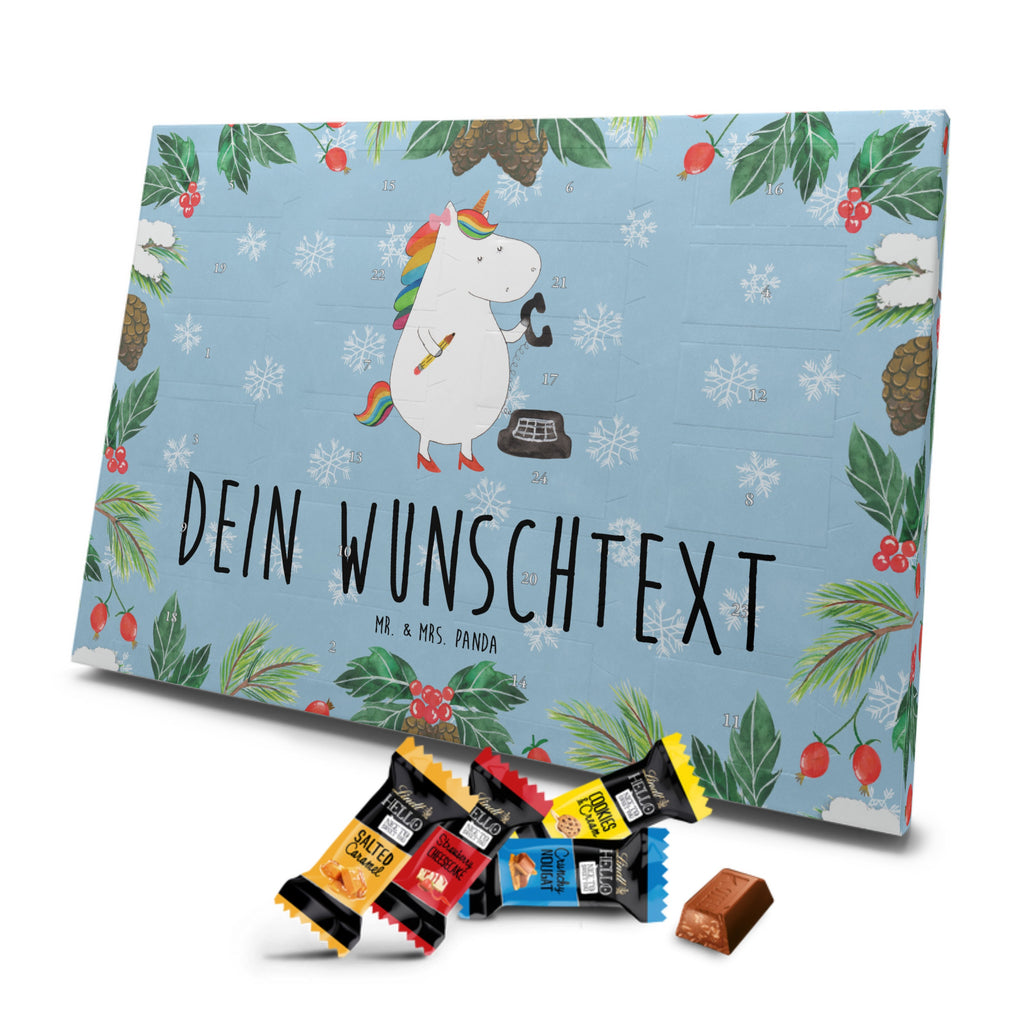 Personalisierter Markenschokolade Adventskalender Einhorn Sekretärin Personalisierter Adventskalender, Einhorn, Einhörner, Einhorn Deko, Pegasus, Unicorn, Sekretärin, Büro, Rechtsanwältin, Rechtsanwaltsgehilfin, Steuerbüro, Steuerkanzlei, Bürokraft, Bürohilfe