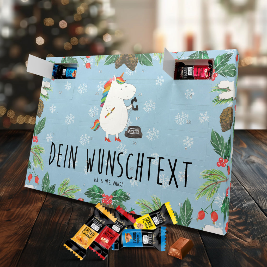 Personalisierter Markenschokolade Adventskalender Einhorn Sekretärin Personalisierter Adventskalender, Einhorn, Einhörner, Einhorn Deko, Pegasus, Unicorn, Sekretärin, Büro, Rechtsanwältin, Rechtsanwaltsgehilfin, Steuerbüro, Steuerkanzlei, Bürokraft, Bürohilfe