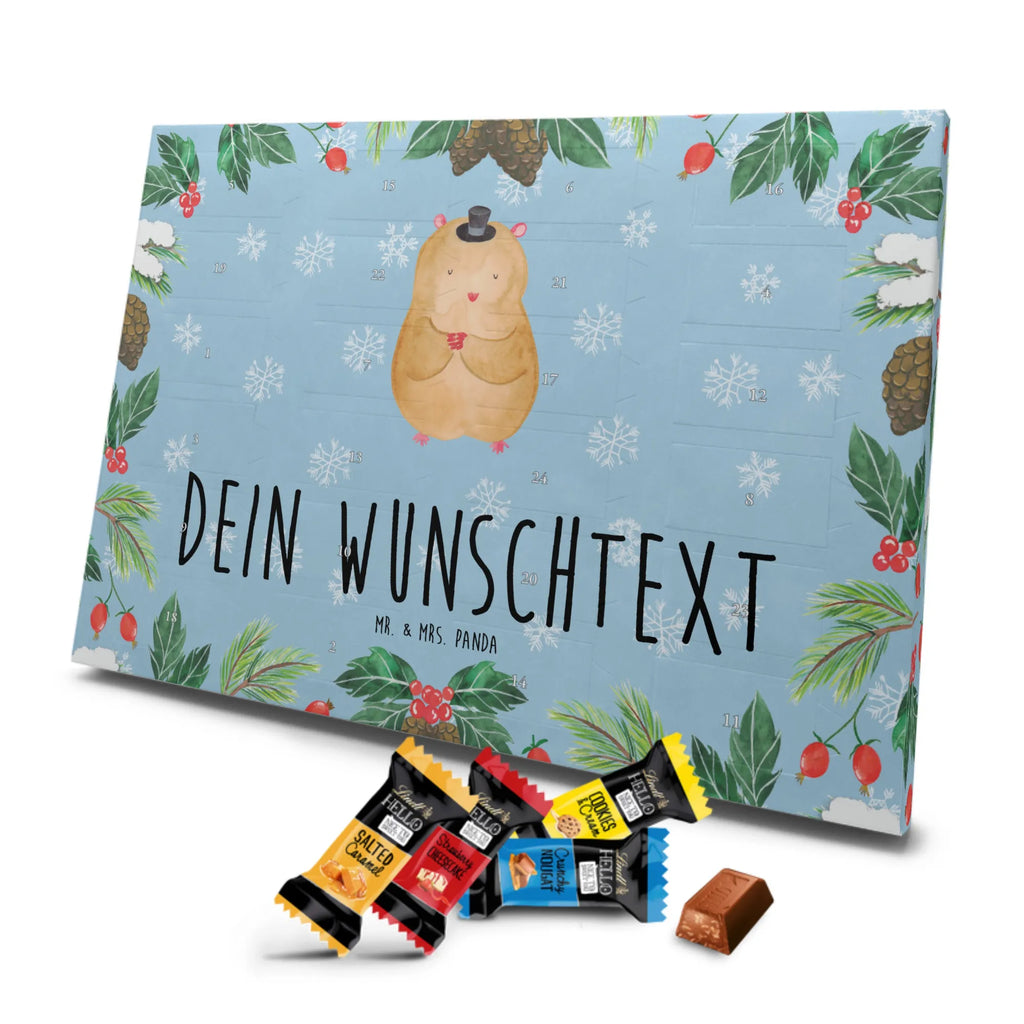 Personalisierter Markenschokolade Adventskalender Hamster Hut Personalisierter Adventskalender, Tiermotive, Gute Laune, lustige Sprüche, Tiere, Hamster, Hut, Magier, Zylinder, Zwerghamster, Zauberer