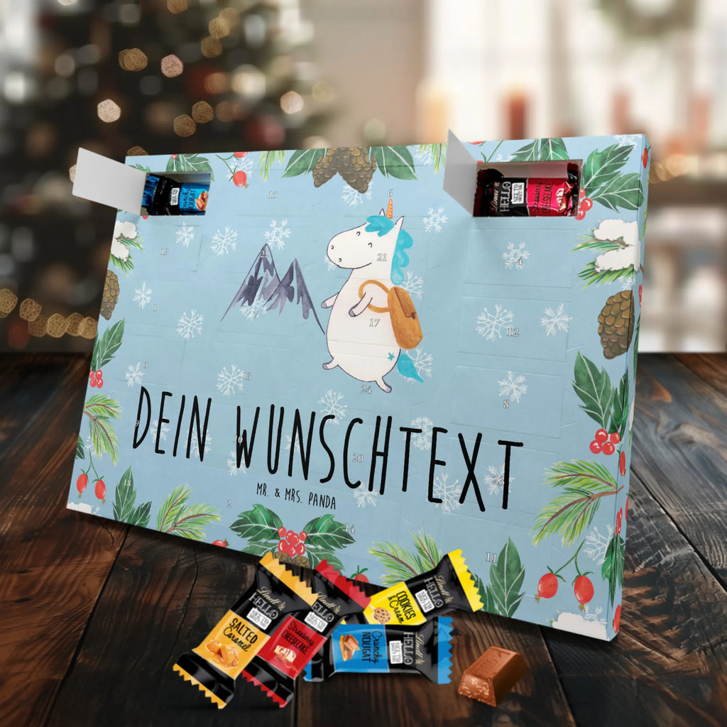 Personalisierter Markenschokolade Adventskalender Einhorn Bergsteiger Personalisierter Adventskalender, Einhorn, Einhörner, Einhorn Deko, Pegasus, Unicorn, Bergsteiger, Abenteuer, Berge, Abenteurer, Weltenbummler, Weltreise, Reisen, Urlaub, Entdecker