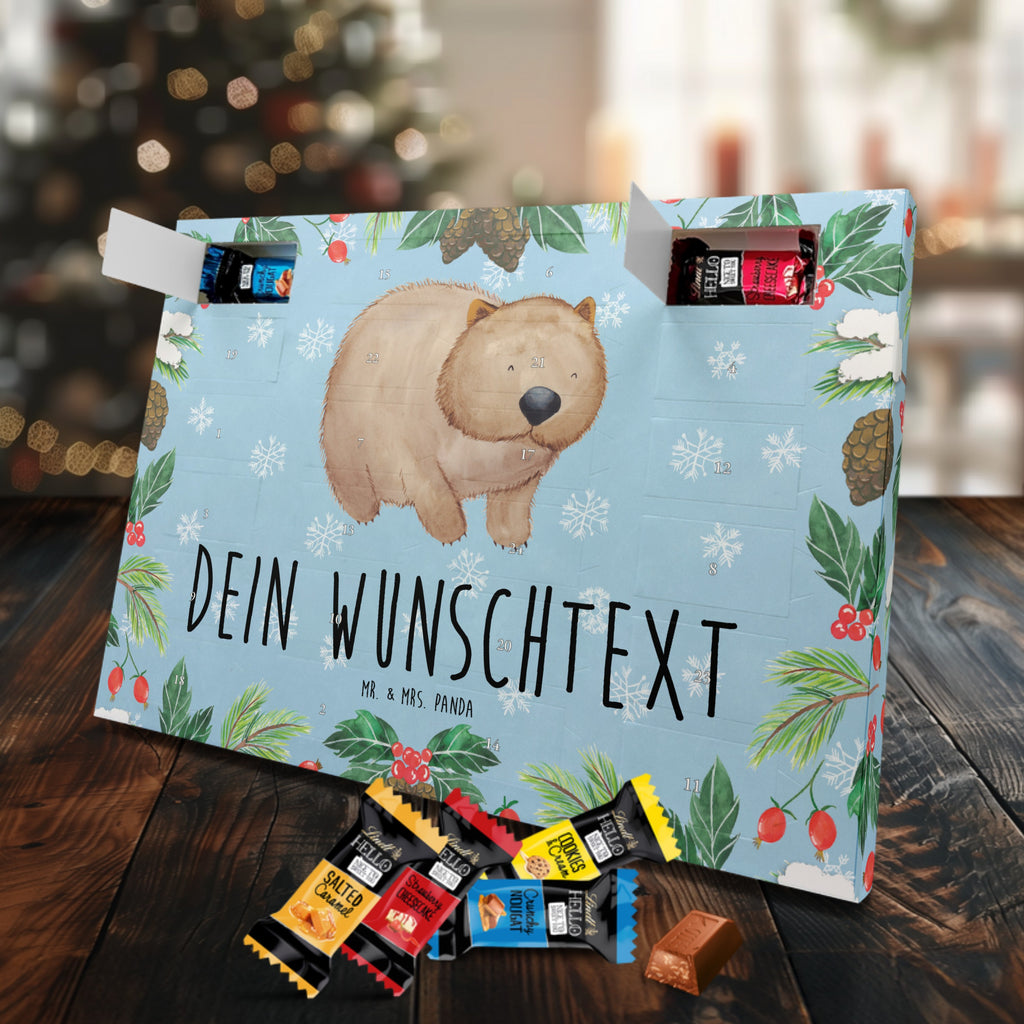 Personalisierter Markenschokolade Adventskalender Wombat Personalisierter Adventskalender, Tiermotive, Gute Laune, lustige Sprüche, Tiere, Wombat, Das Leben ist schön, Motivation, Spruch, Australien