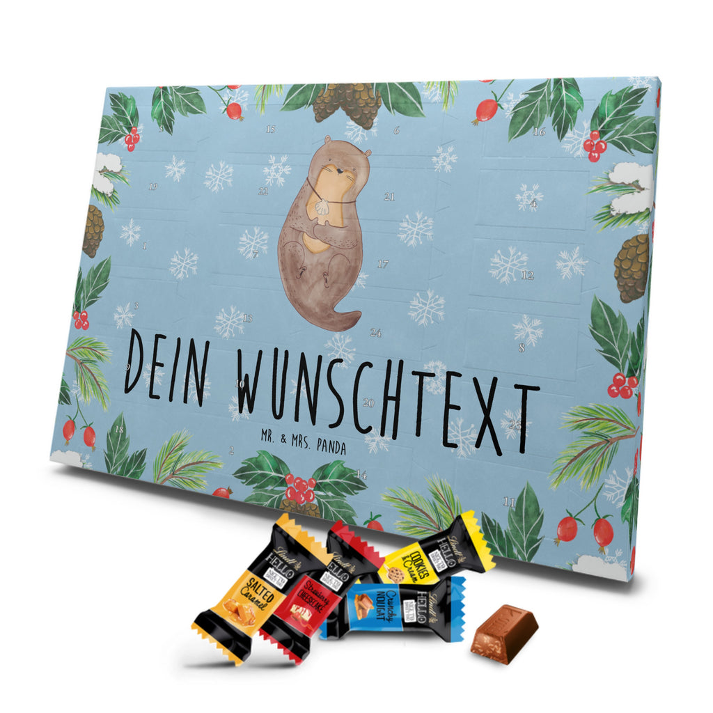 Personalisierter Markenschokolade Adventskalender Otter Muschel Personalisierter Adventskalender, Otter, Fischotter, Seeotter, Otterliebe, grübeln, träumen, Motivation, Tagträumen, Büro