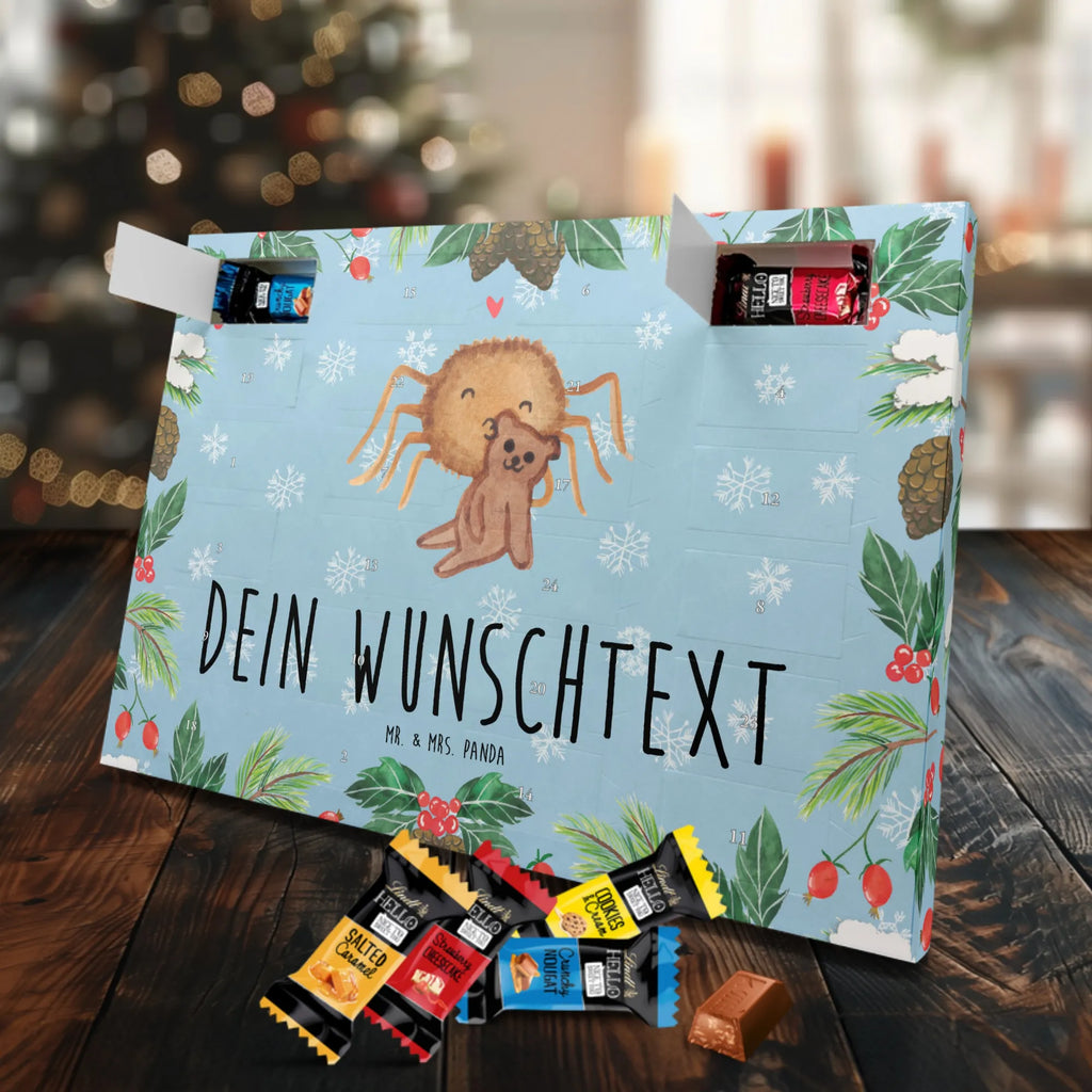 Personalisierter Markenschokolade Adventskalender Spinne Agathe Teddy Personalisierter Adventskalender, Spinne Agathe, Spinne, Agathe, Videos, Merchandise, Freundschaft, Liebesgeschenk, Verliebt, Liebesbeweis, Teddy, Treue, Miteinander, Dankeschön