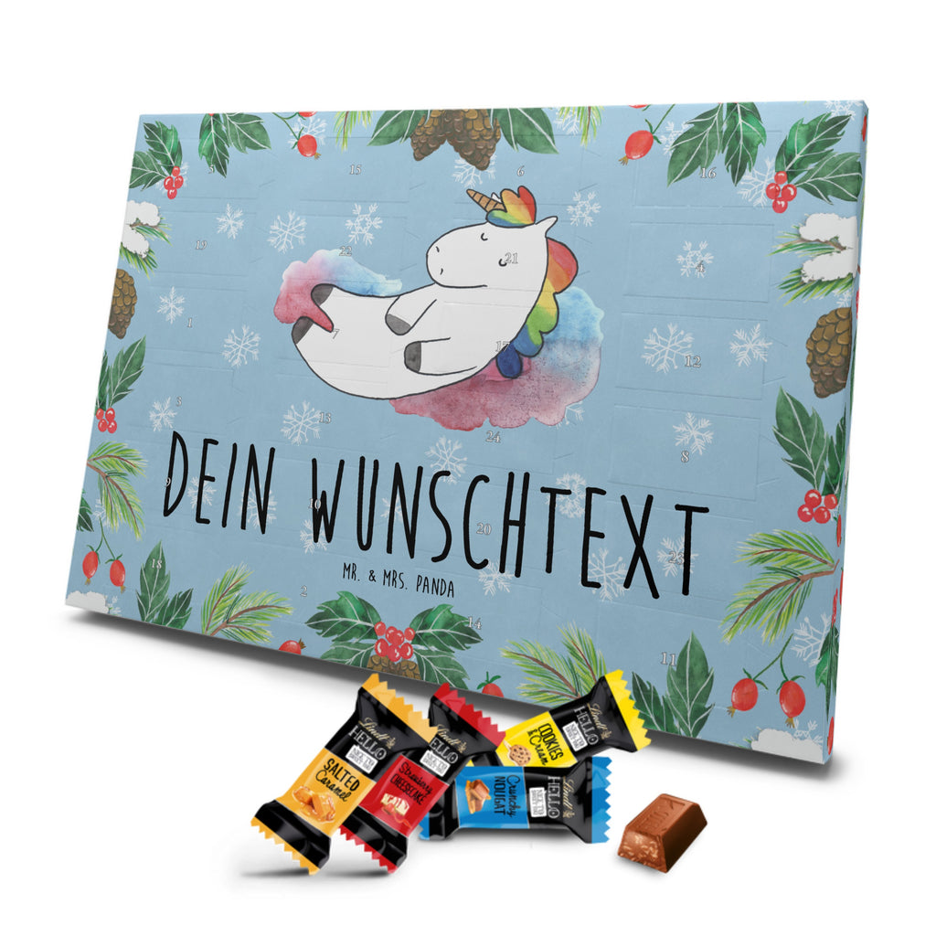 Personalisierter Markenschokolade Adventskalender Einhorn Wolke 7 Personalisierter Adventskalender, Einhorn, Einhörner, Einhorn Deko, Pegasus, Unicorn, verliebt, Menschen, witzig, lustig, Geschenk, Glaube, Realität, Lächeln