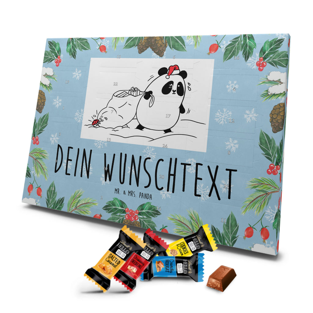 Personalisierter Markenschokolade Adventskalender Panda Weihnachten Personalisierter Adventskalender