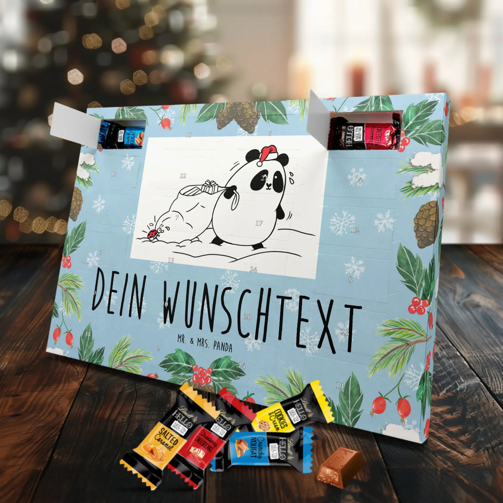 Personalisierter Markenschokolade Adventskalender Panda Weihnachten Personalisierter Adventskalender