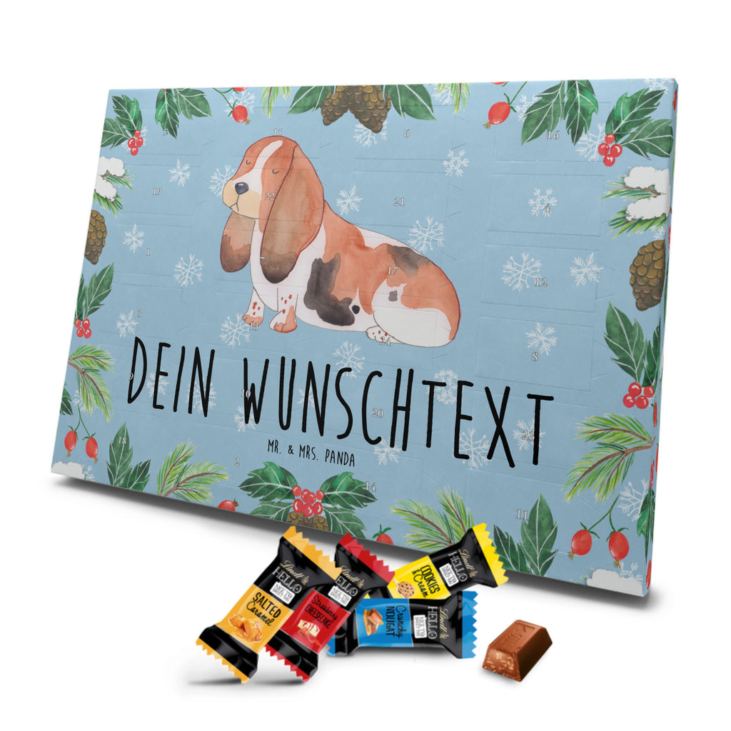 Personalisierter Markenschokolade Adventskalender Hund Basset Hound Personalisierter Adventskalender, Hund, Hundemotiv, Haustier, Hunderasse, Tierliebhaber, Hundebesitzer, Sprüche, Basset Hound, Basset, Hundeliebe, kinderlos