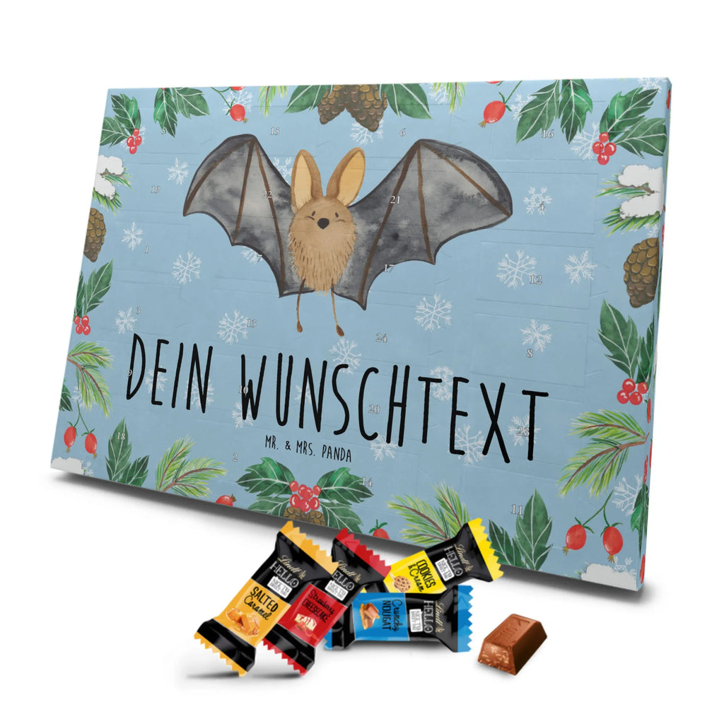 Personalisierter Markenschokolade Adventskalender Fledermaus Flügel Personalisierter Adventskalender, Tiermotive, Gute Laune, lustige Sprüche, Tiere