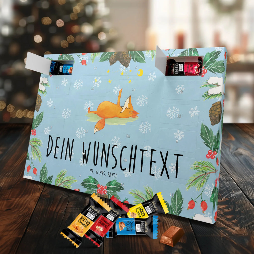 Personalisierter Markenschokolade Adventskalender Fuchs Sterne Personalisierter Adventskalender, Fuchs, Füchse, tröstende Worte, Spruch positiv, Spruch schön, Romantik, Always Look on the Bright Side of Life