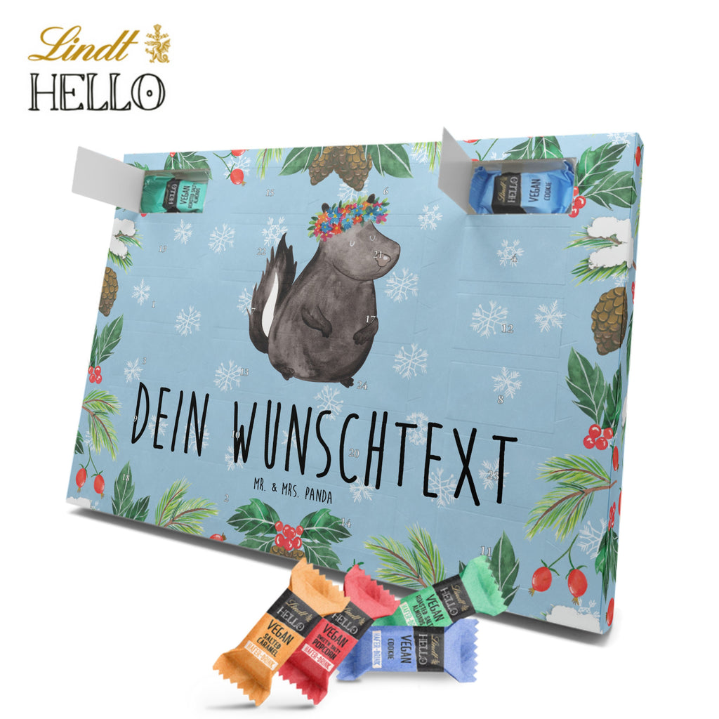 Personalisierter veganer Adventskalender Stinktier Mädchen Personalisierter veganer Adventskalender, Stinktier, Skunk, Wildtier, Raubtier, Stinker, Stinki, Yoga, Namaste, Lebe, Liebe, Lache