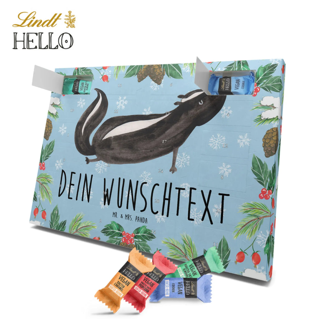 Personalisierter veganer Adventskalender Stinktier Yoga Personalisierter veganer Adventskalender, Stinktier, Skunk, Wildtier, Raubtier, Stinker, Stinki, Yoga, Namaste, Lebe, Liebe, Lache